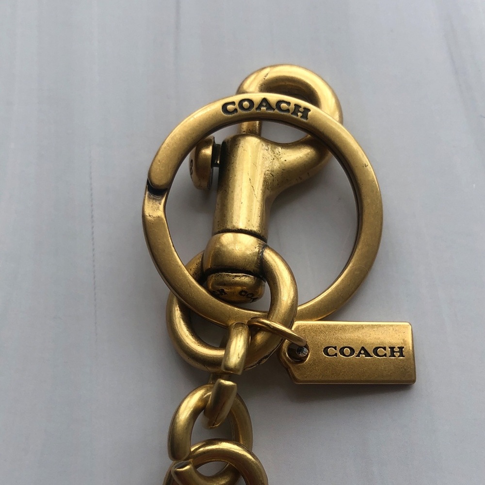 Coach Gold-Tone Cherry Keychain with Red Glitter Cherries - Picture 2 of 4